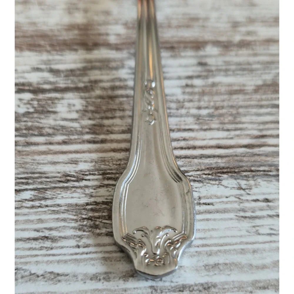 Vintage D&J Japan Stainless Steel Spoons Set of 3 Ornate Handle Silverware